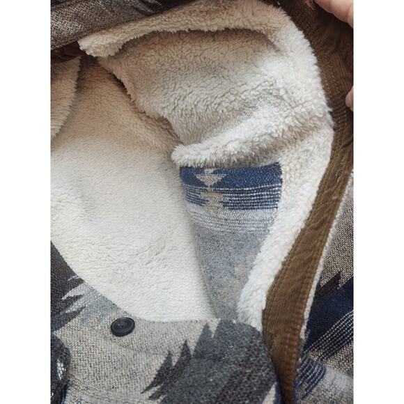 Jachs New York Flannel Aztec Southwest Shacket Wool Blend Blue Men’s Sz 2XL - Picture 6 of 7